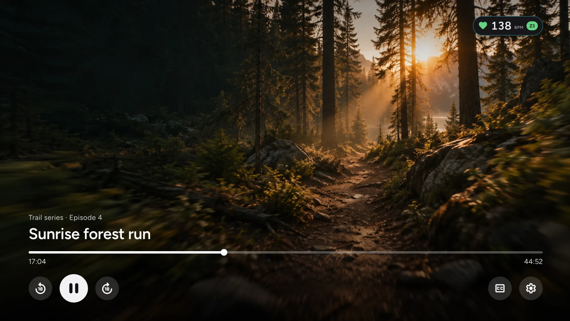 HR Pill over a video on Android TV